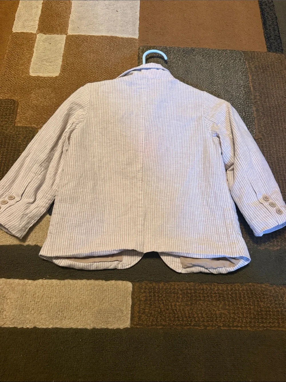 GAP Light Blue Pinstriped Seersucker Kids Blazer